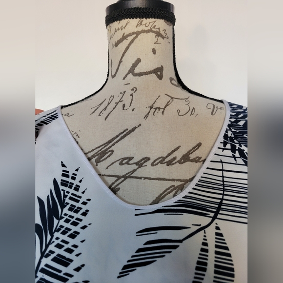 Marina Rinaldi Italy Botanical Print Long Blouse Plus Size 18 - Picture 2 of 9